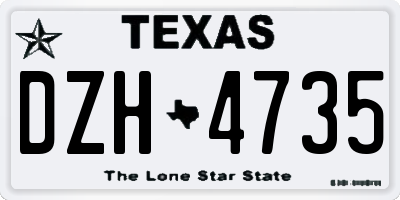 TX license plate DZH4735