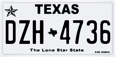 TX license plate DZH4736