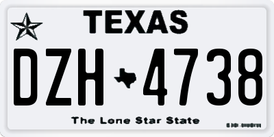 TX license plate DZH4738