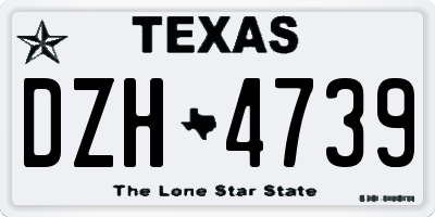 TX license plate DZH4739
