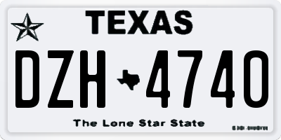 TX license plate DZH4740