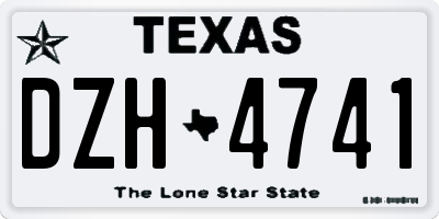 TX license plate DZH4741