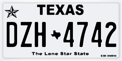 TX license plate DZH4742