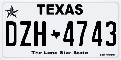 TX license plate DZH4743
