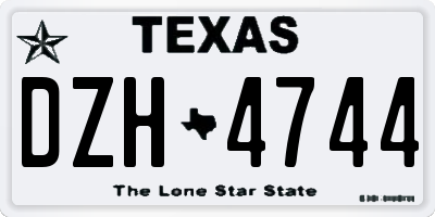 TX license plate DZH4744