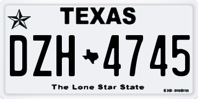 TX license plate DZH4745