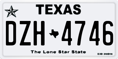 TX license plate DZH4746