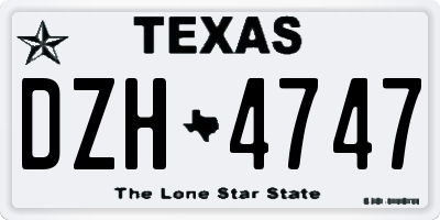 TX license plate DZH4747