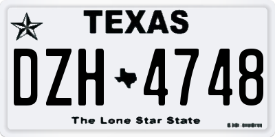 TX license plate DZH4748