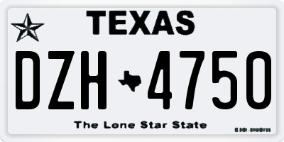 TX license plate DZH4750