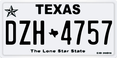 TX license plate DZH4757