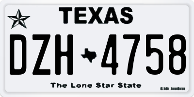TX license plate DZH4758