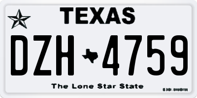 TX license plate DZH4759