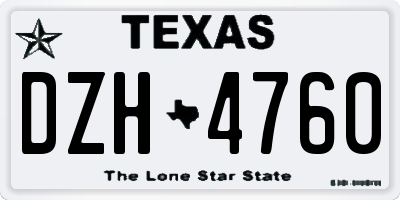 TX license plate DZH4760