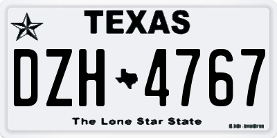 TX license plate DZH4767