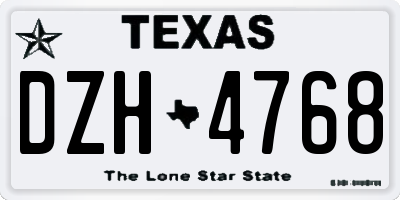 TX license plate DZH4768