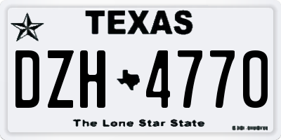 TX license plate DZH4770