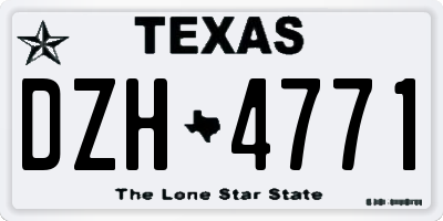 TX license plate DZH4771