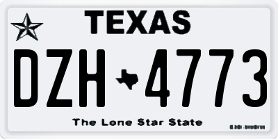 TX license plate DZH4773
