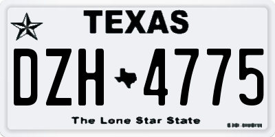 TX license plate DZH4775