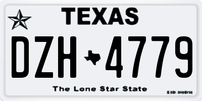 TX license plate DZH4779