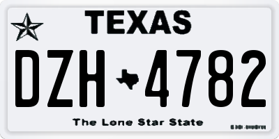 TX license plate DZH4782