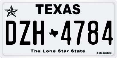 TX license plate DZH4784