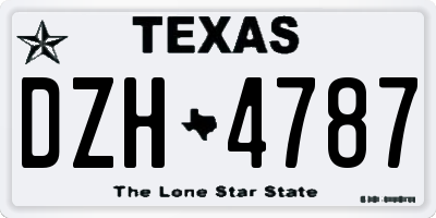 TX license plate DZH4787