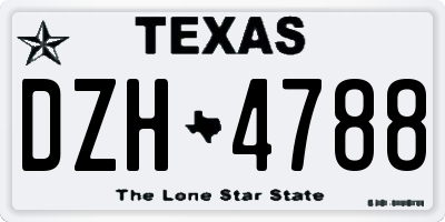 TX license plate DZH4788