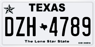 TX license plate DZH4789