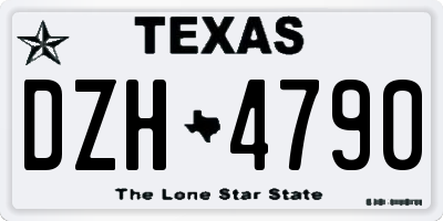 TX license plate DZH4790