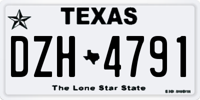 TX license plate DZH4791
