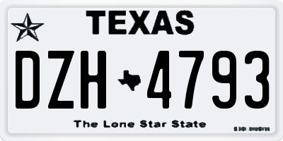 TX license plate DZH4793