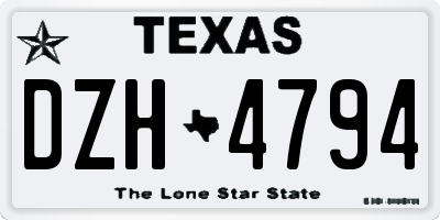 TX license plate DZH4794
