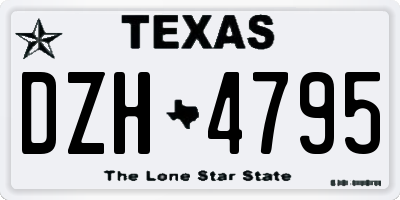 TX license plate DZH4795