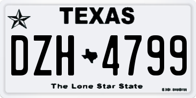 TX license plate DZH4799