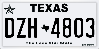 TX license plate DZH4803