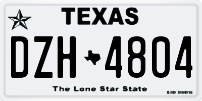 TX license plate DZH4804
