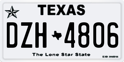 TX license plate DZH4806
