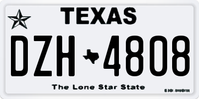 TX license plate DZH4808