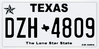 TX license plate DZH4809