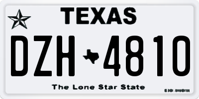 TX license plate DZH4810