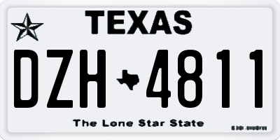 TX license plate DZH4811