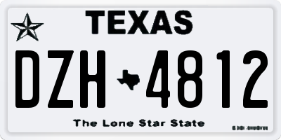 TX license plate DZH4812