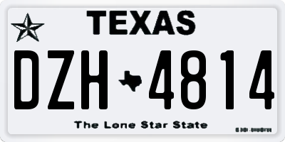 TX license plate DZH4814