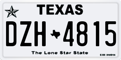 TX license plate DZH4815