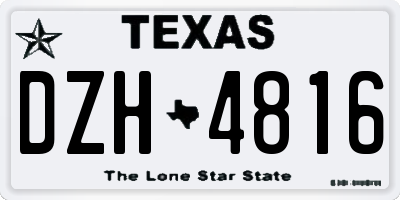 TX license plate DZH4816