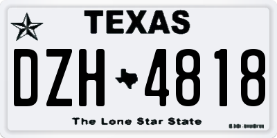 TX license plate DZH4818