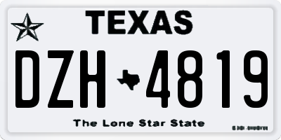TX license plate DZH4819