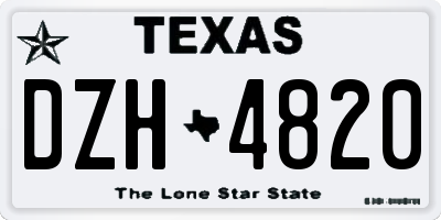 TX license plate DZH4820